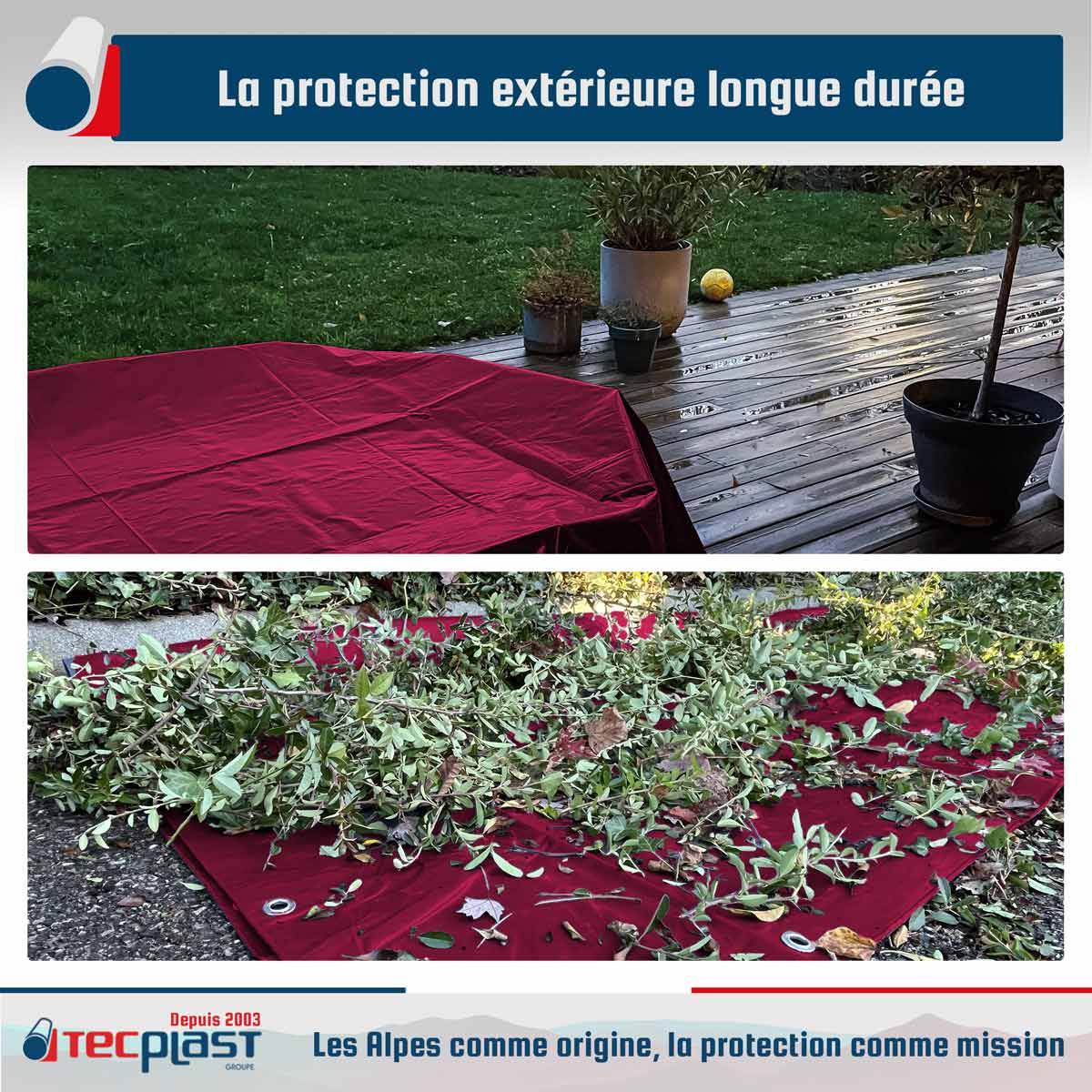 Bâche Jardin 4x6 m LP506JD Rouge Bordeaux - Garantie 5 ans - Bâche PVC étanche - Résistance Anti-UV TECPLAST - Imagen 2