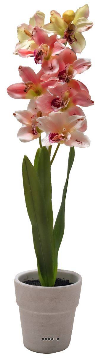 Artificielles - Grande orchidée artificielle en pot H 68 cm Rose-crème - couleur: Rose-crème - Imagen 1