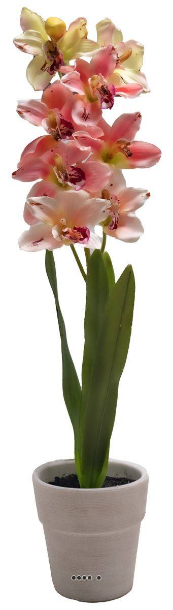 Artificielles - Grande orchidée artificielle en pot H 68 cm Rose-crème - couleur: Rose-crème - Imagen 2