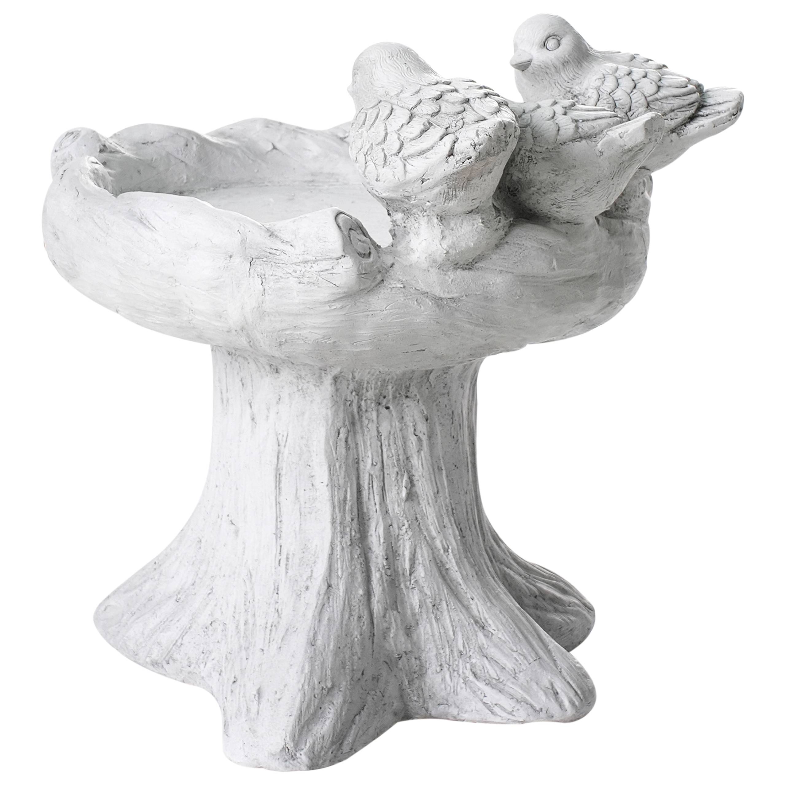 Beliani - Bassin à oiseaux Oxyde de magnésium Gris JEZZA - 37x37x40- Beliani - Image 5
