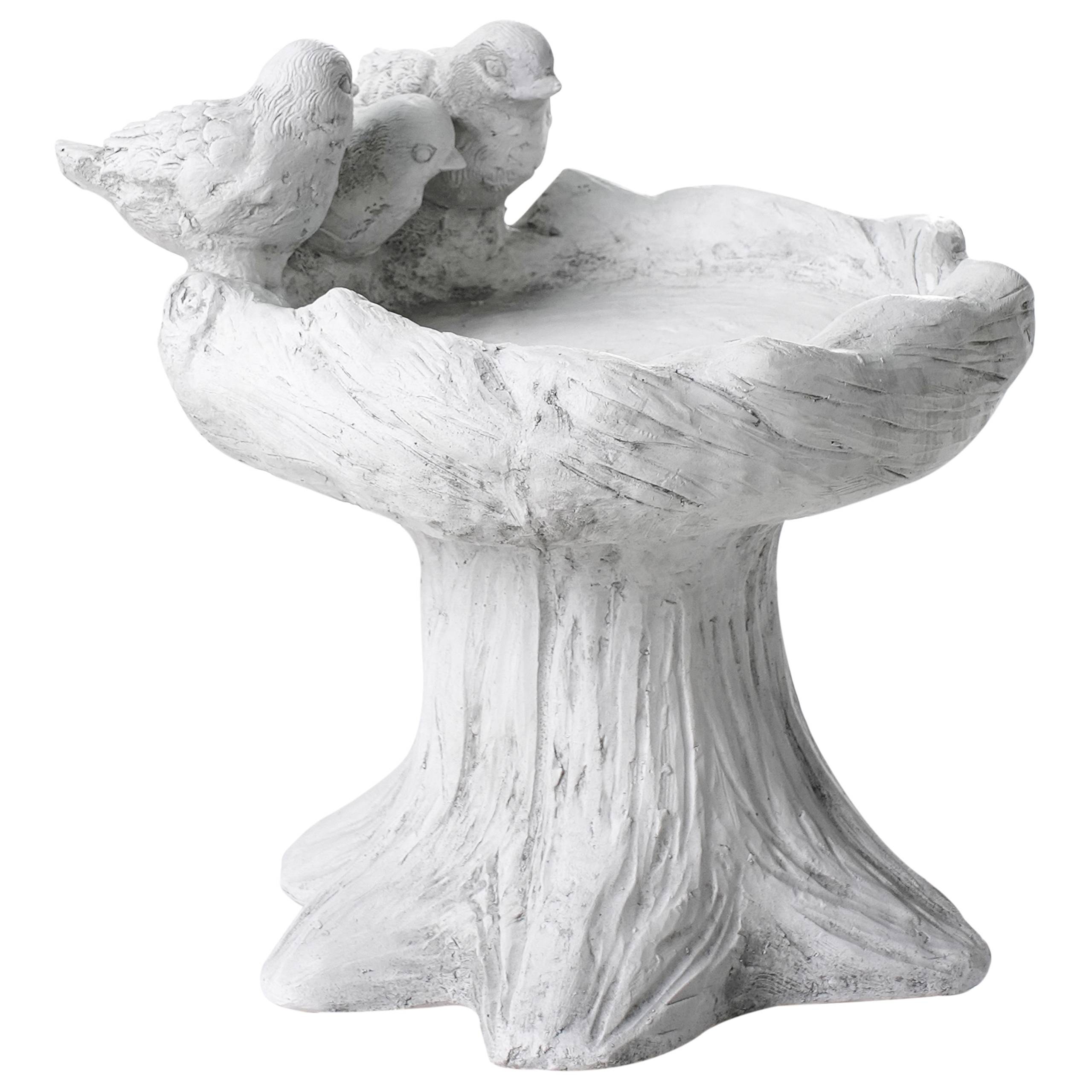 Beliani - Bassin à oiseaux Oxyde de magnésium Gris JEZZA - 37x37x40- Beliani - Image 4