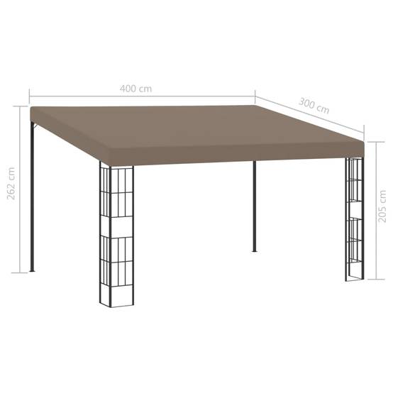 ComfortXL - Pergola Murale Acier Tonnelle Adossée pour Terrasse Balcon Protection UV Taupe 4x3 m – ComfortXL Outdoor Living - Image 5