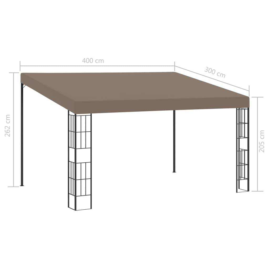 ComfortXL - Pergola Murale Acier Tonnelle Adossée pour Terrasse Balcon Protection UV Taupe 4x3 m – ComfortXL Outdoor Living - Image 5