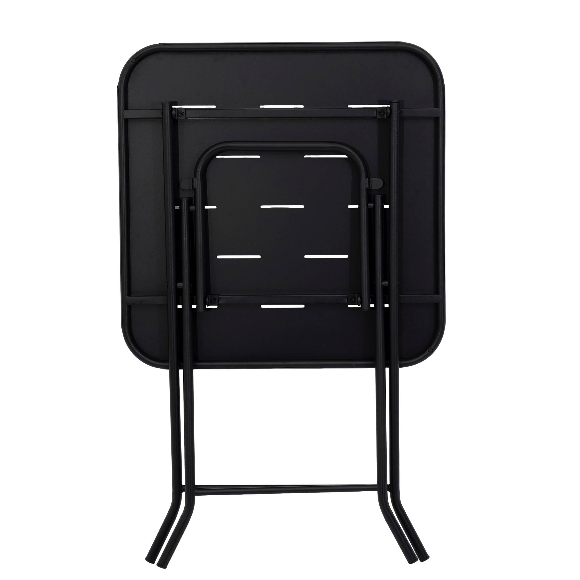 Ensemble Table et Chaise de Jardin avec 1 Table et 2 Chaises pliantes Acier Noir - Image 5