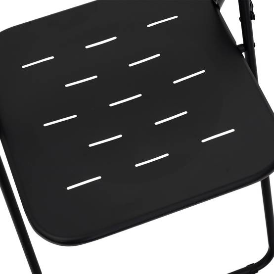 Ensemble Table et Chaise de Jardin avec 1 Table et 2 Chaises pliantes Acier Noir - Image 6