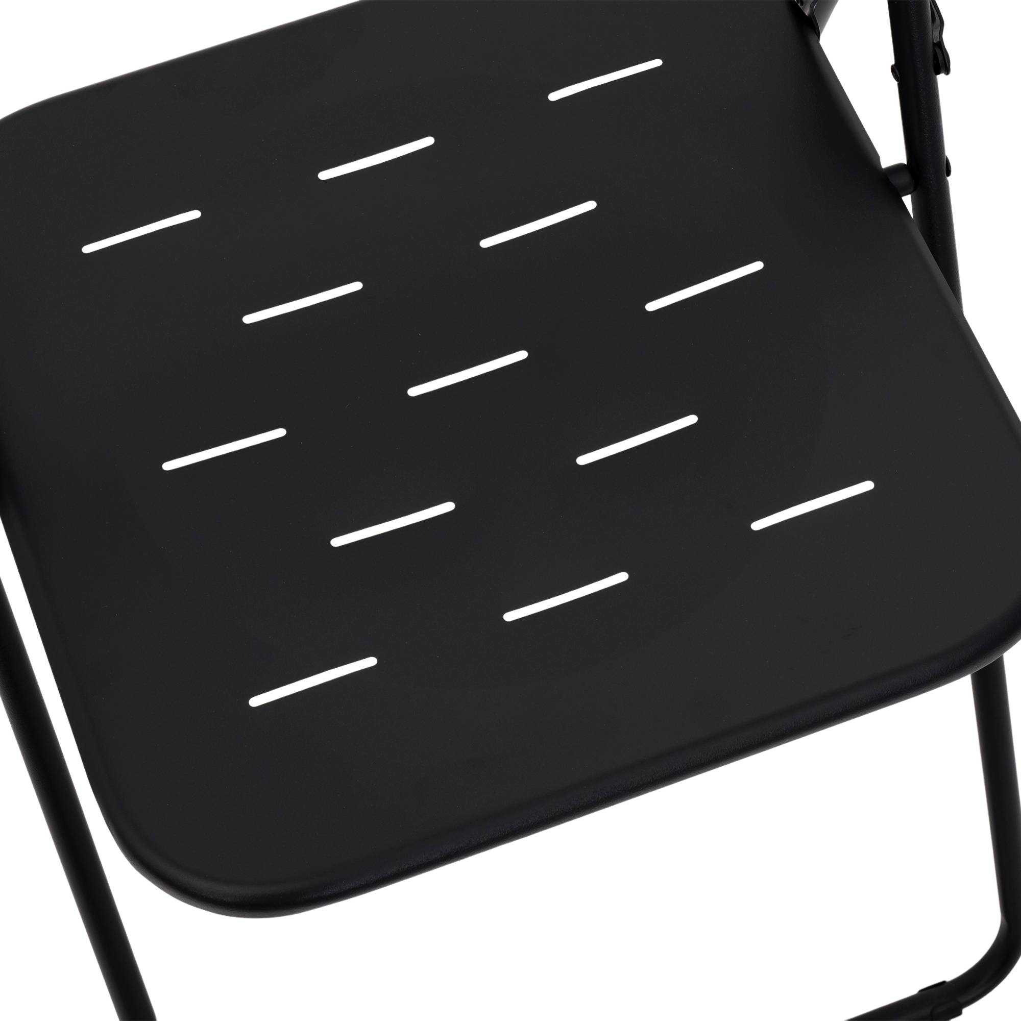 Ensemble Table et Chaise de Jardin avec 1 Table et 2 Chaises pliantes Acier Noir - Image 6