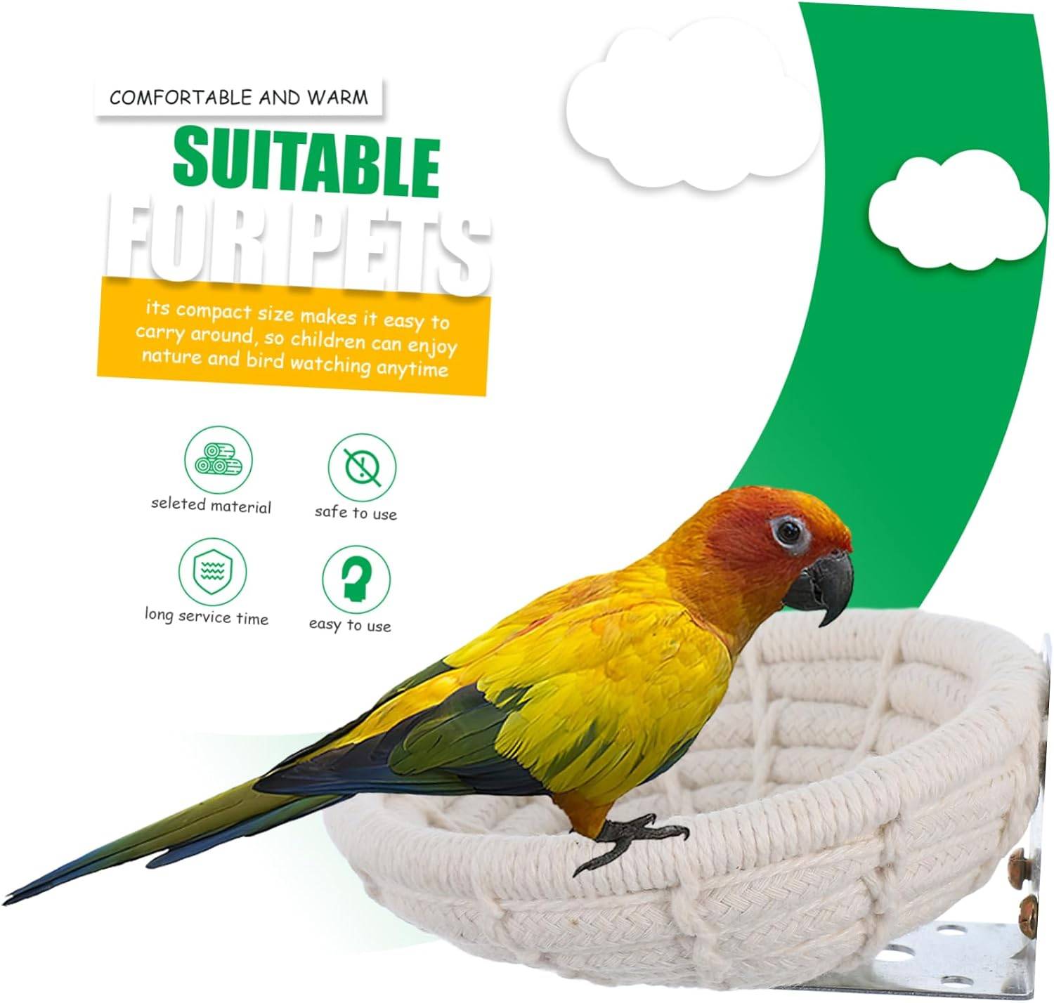 Nid en coton tissé main pour petits oiseaux DtopbuyAge - Image 3