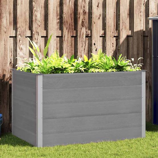 ComfortXL - Carré potager haut 150x100x91 cm composite WPC jardin moderne Gris – ComfortXL Outdoor Living - Image 1