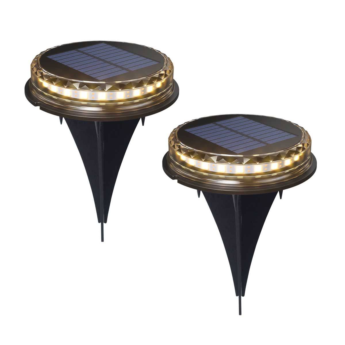 Lumisky - Lot de 2 balise solaires PAVY Noir Plastique D12cm - Imagen 1