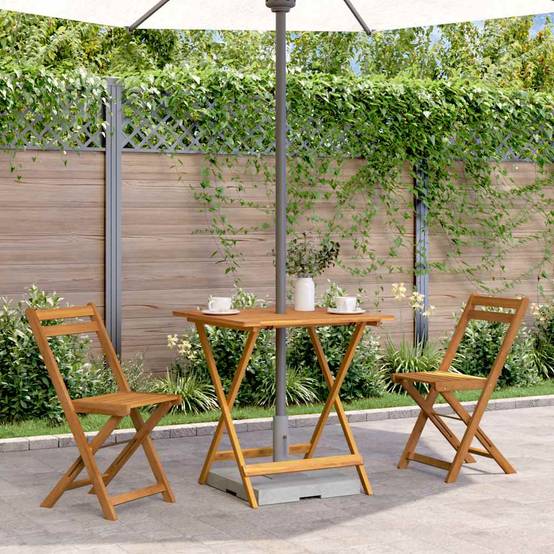 Table de Jardin Pliante Carrée en Bois d'Acacia Naturel, 2-4 Personnes, 70x70 cm – ComfortXL Outdoor Living - Image 1