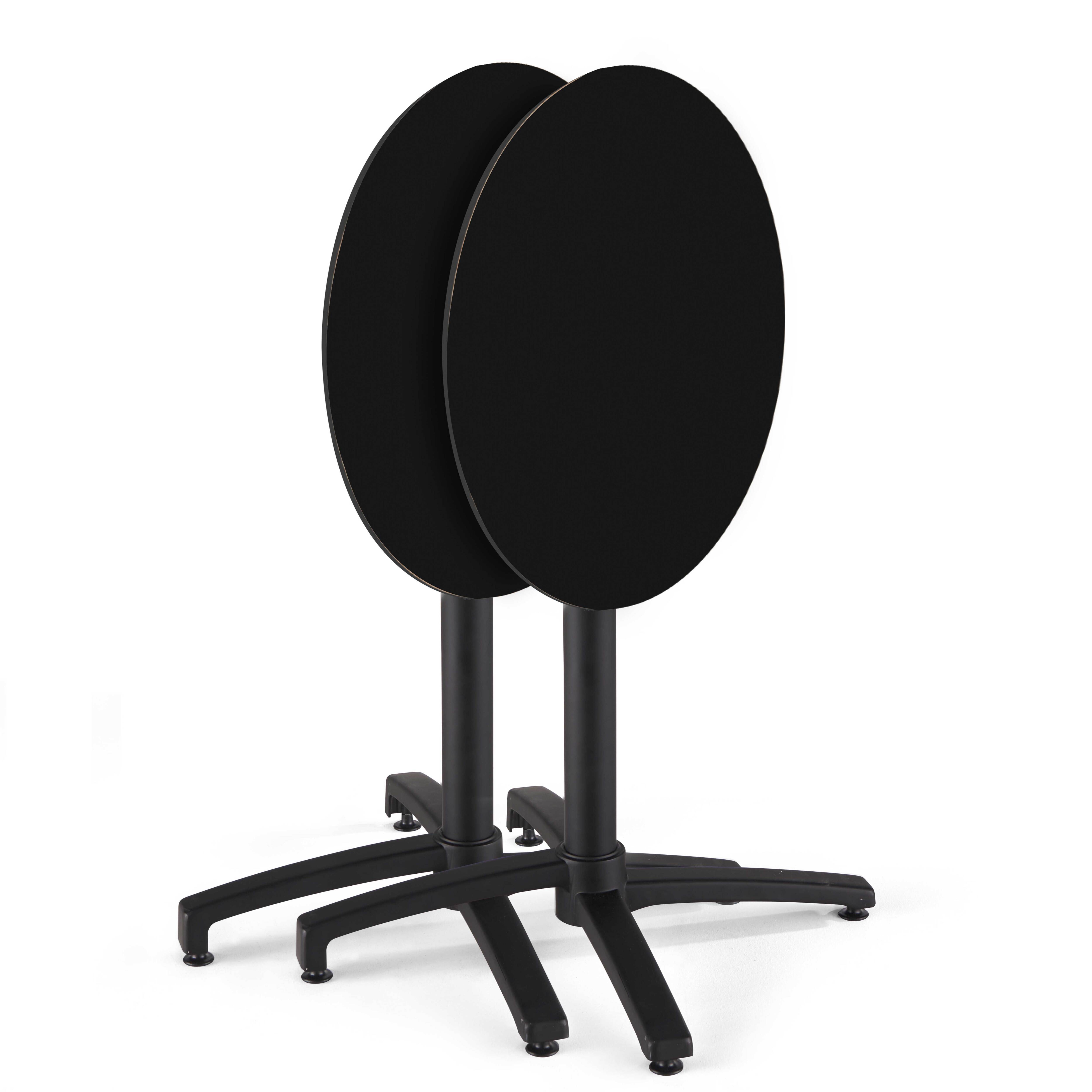 Oviala - Table de jardin ronde 60 cm inclinable aluminium et HPL noir Opera - Oviala - Image 2