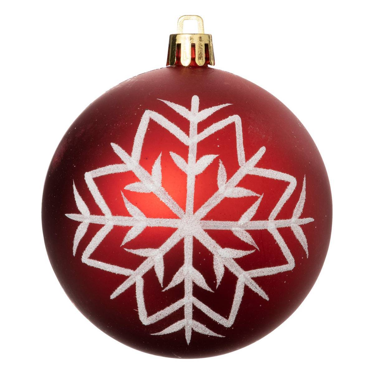 Fééric Lights & Christmas - Boules de Noël "Colorama de Noël" lot de 8 en plastique D8cm rouge blanc - Atmosphera Créateur d'intérieur - Imagen 2
