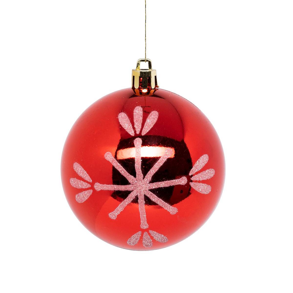 Fééric Lights & Christmas - Boules de Noël "Colorama de Noël" lot de 8 en plastique D8cm rouge blanc - Atmosphera Créateur d'intérieur - Imagen 4