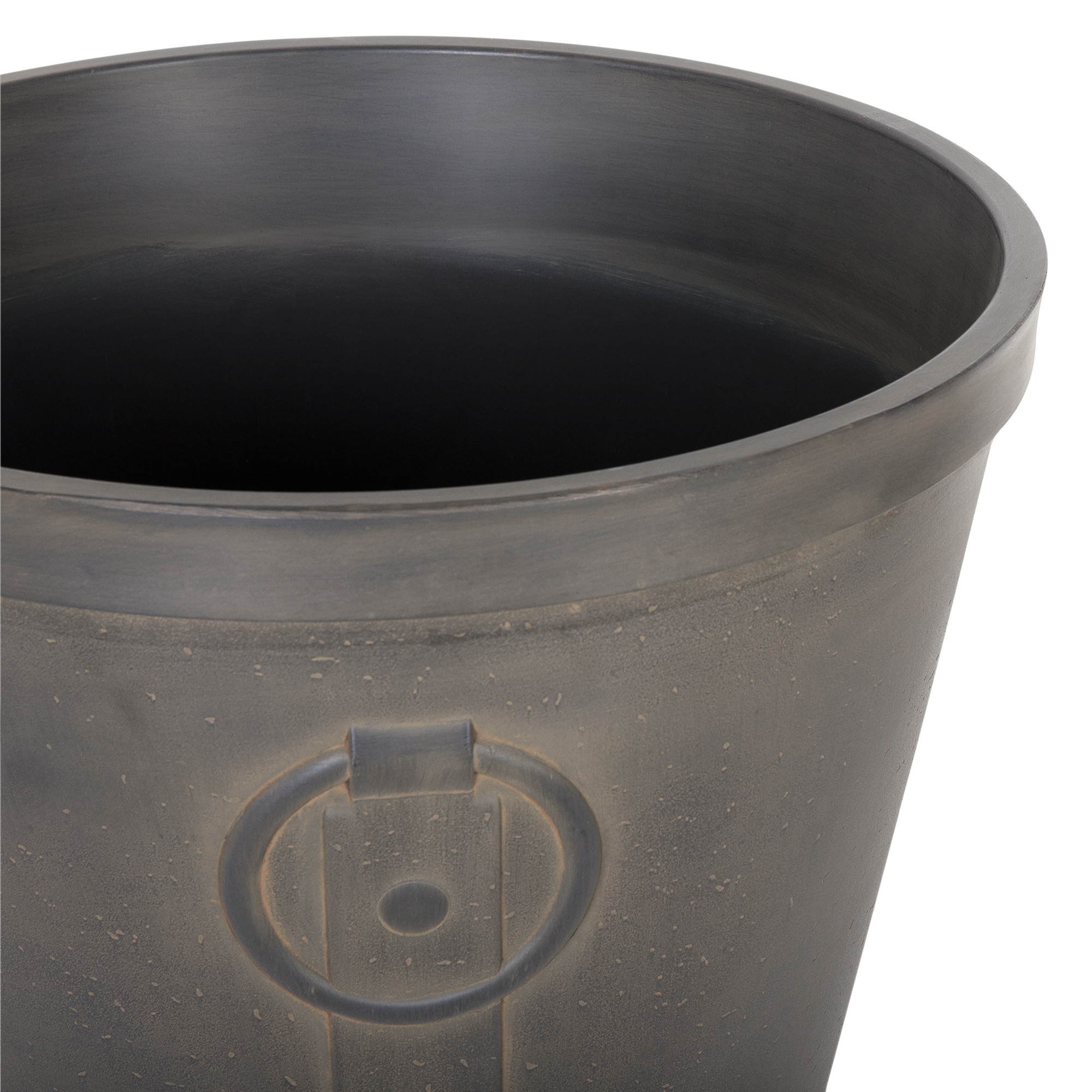 Beliani - Hauts Cache-Pots Marron en Fibre d'Argile et de Verre 41 cm Rond avec Relief Pot de Fleurs Idéal pour Extérieur et Intérieur Lot de 2 - Imagen 5