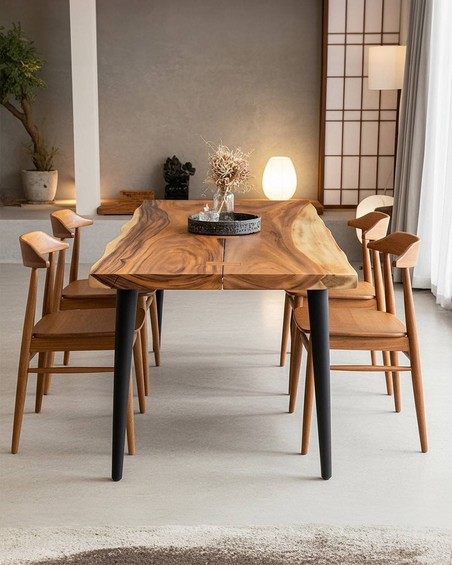 Kanpur - Table repas en suar massif L160 cm 6 pers. - UNIQKA - Imagen 2