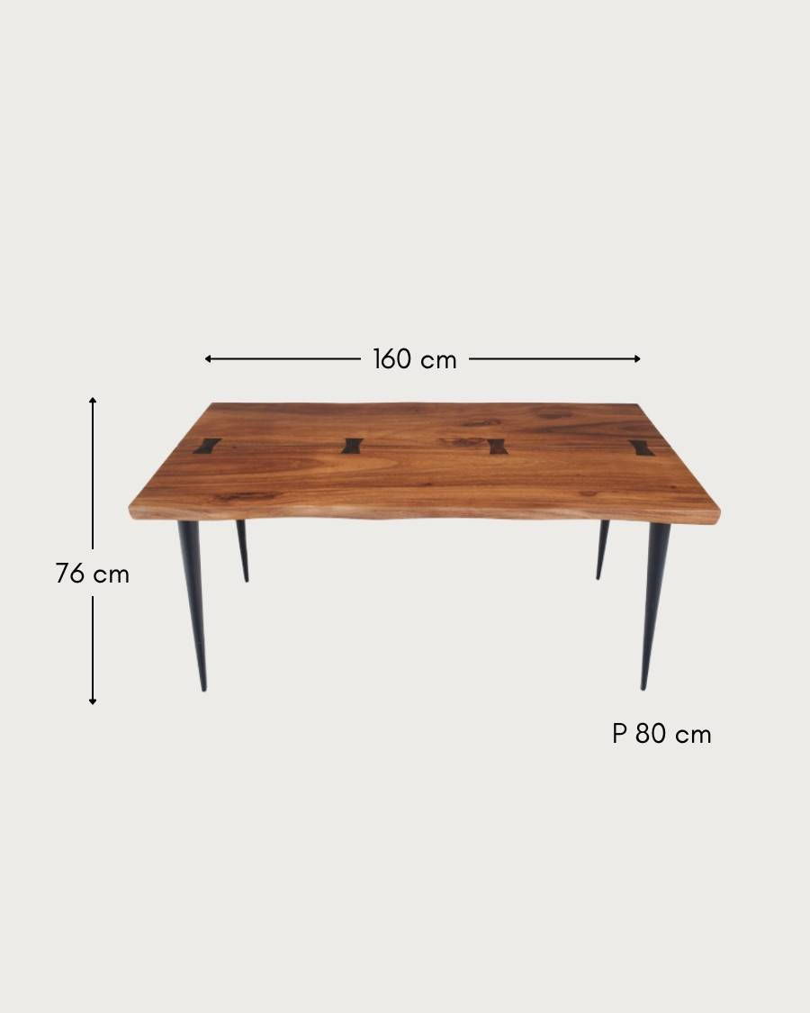 Kanpur - Table repas en suar massif L160 cm 6 pers. - UNIQKA - Imagen 7