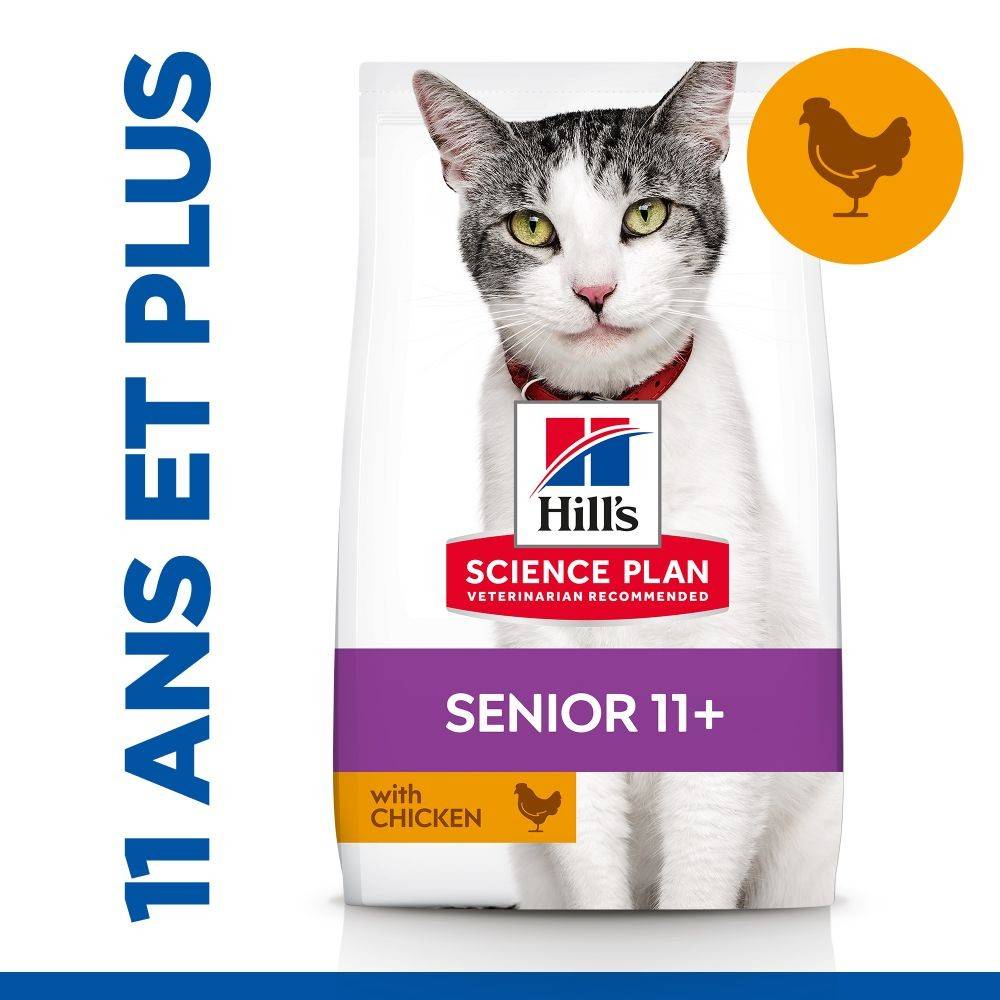 CROQUETTES CHAT SCIENCE PLAN ADULT SENIOR 11+ POULET - HILL'S 3 kg - Image 4