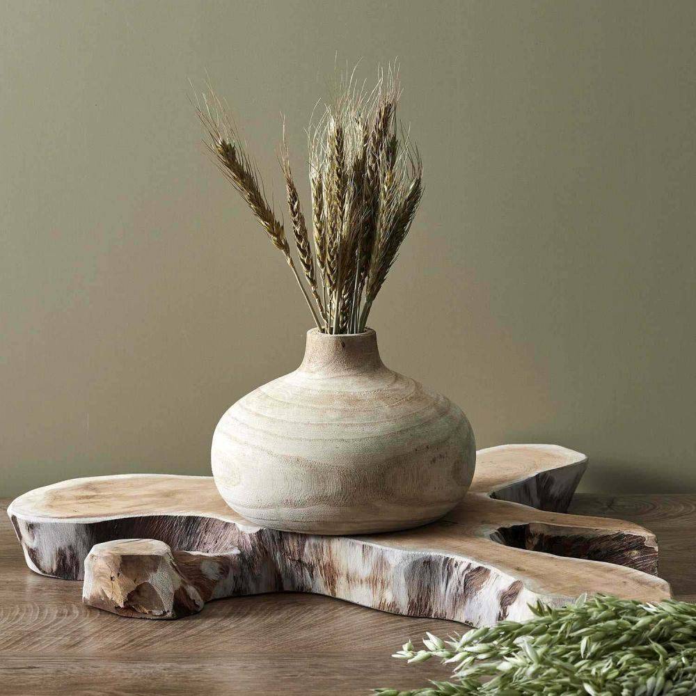 The Home Deco Factory - Vase rond en bois de bancoulier Ruche - Imagen 2