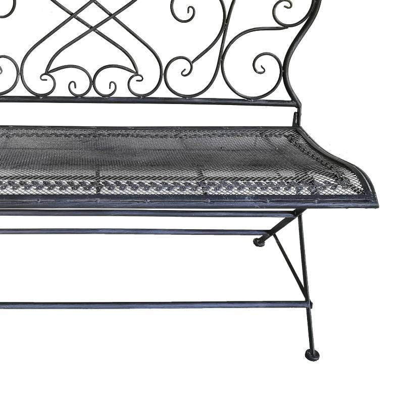 La Grande Prairie - Banc de Jardin Fer Forgé Voluptua Noir 109x53x101cm - Image 4