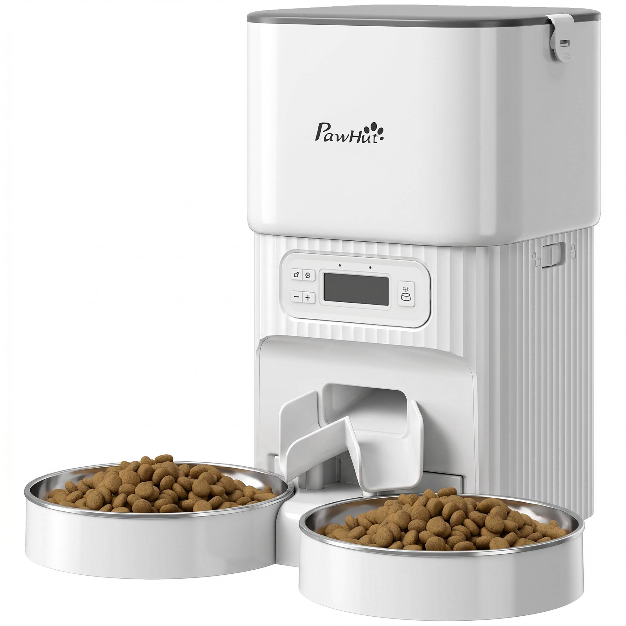 Distributeur automatique 4L chat/chien, 1-6 repas/jour, 2 bols, 2 emplacements repas - Image 2