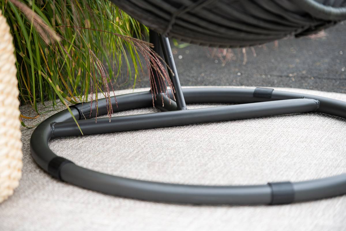 Garden Impressions - Fauteuil suspendu oeuf d'extérieur Panama - noir carbon - earl grey- grisfoncé - Garden Impressions - Imagen 9