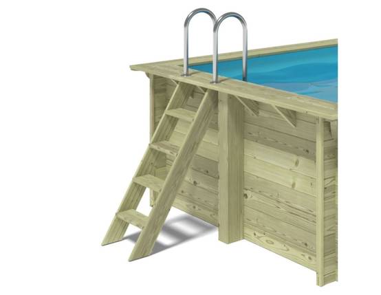 Altanka - Piscine hors sol en bois AQUA 7 x 3.75 - H.1.45 m avec plage, sable, fixations à sceller - BAS7308OSPI3+PLA308 - ALTANKA - Image 9