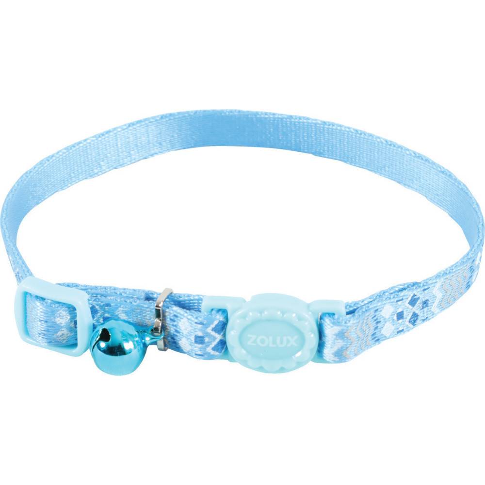 Zolux - Collier ETHNIC nylon réglable de 17 à 30 cm bleu pour chat. - Imagen 1