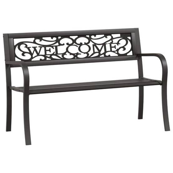 ComfortXL - Banc de Jardin Moderne Acier et Plastique Dossier Latté pour Terrasse Noir 125cm – ComfortXL Outdoor Living - Image 2