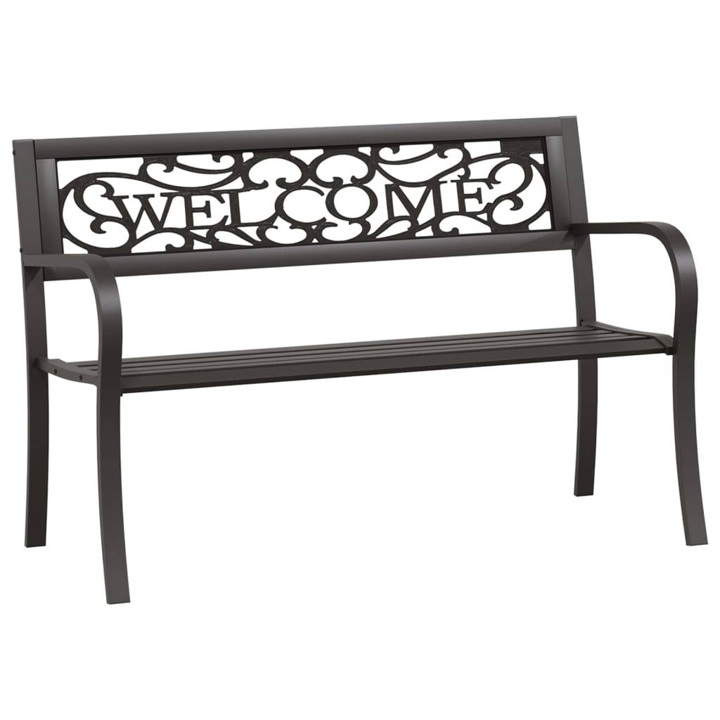 ComfortXL - Banc de Jardin Moderne Acier et Plastique Dossier Latté pour Terrasse Noir 125cm – ComfortXL Outdoor Living - Image 2