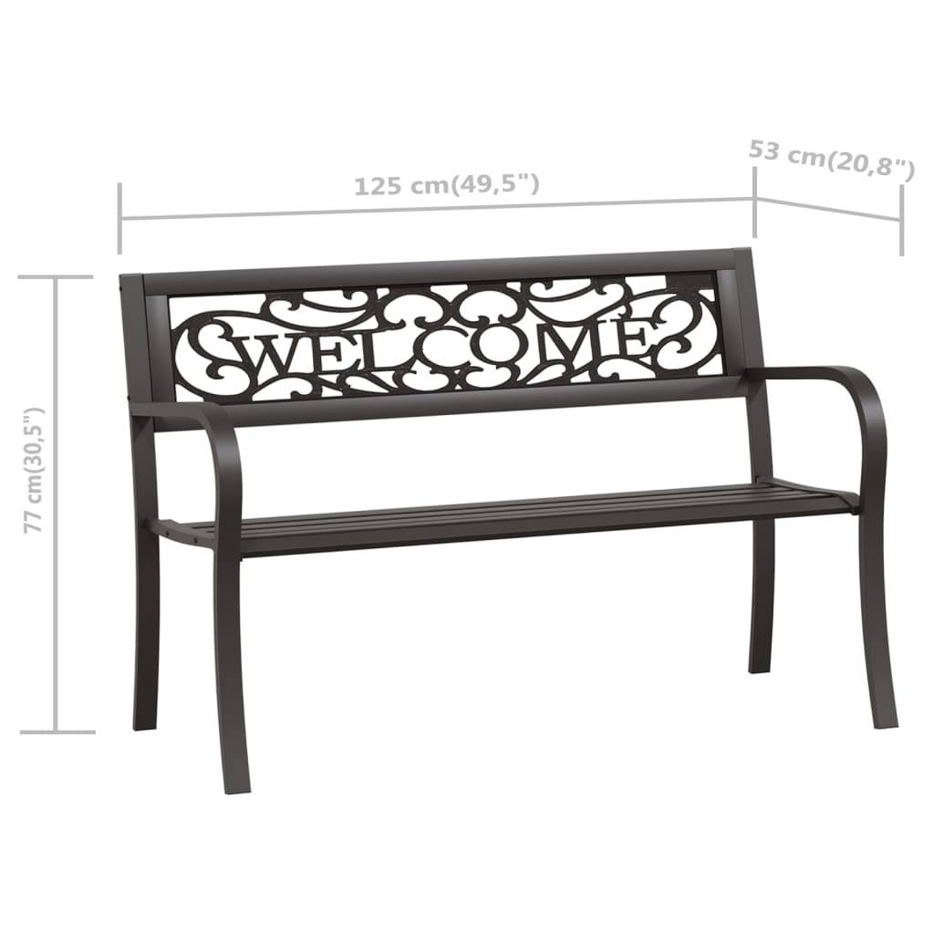 ComfortXL - Banc de Jardin Moderne Acier et Plastique Dossier Latté pour Terrasse Noir 125cm – ComfortXL Outdoor Living - Image 8