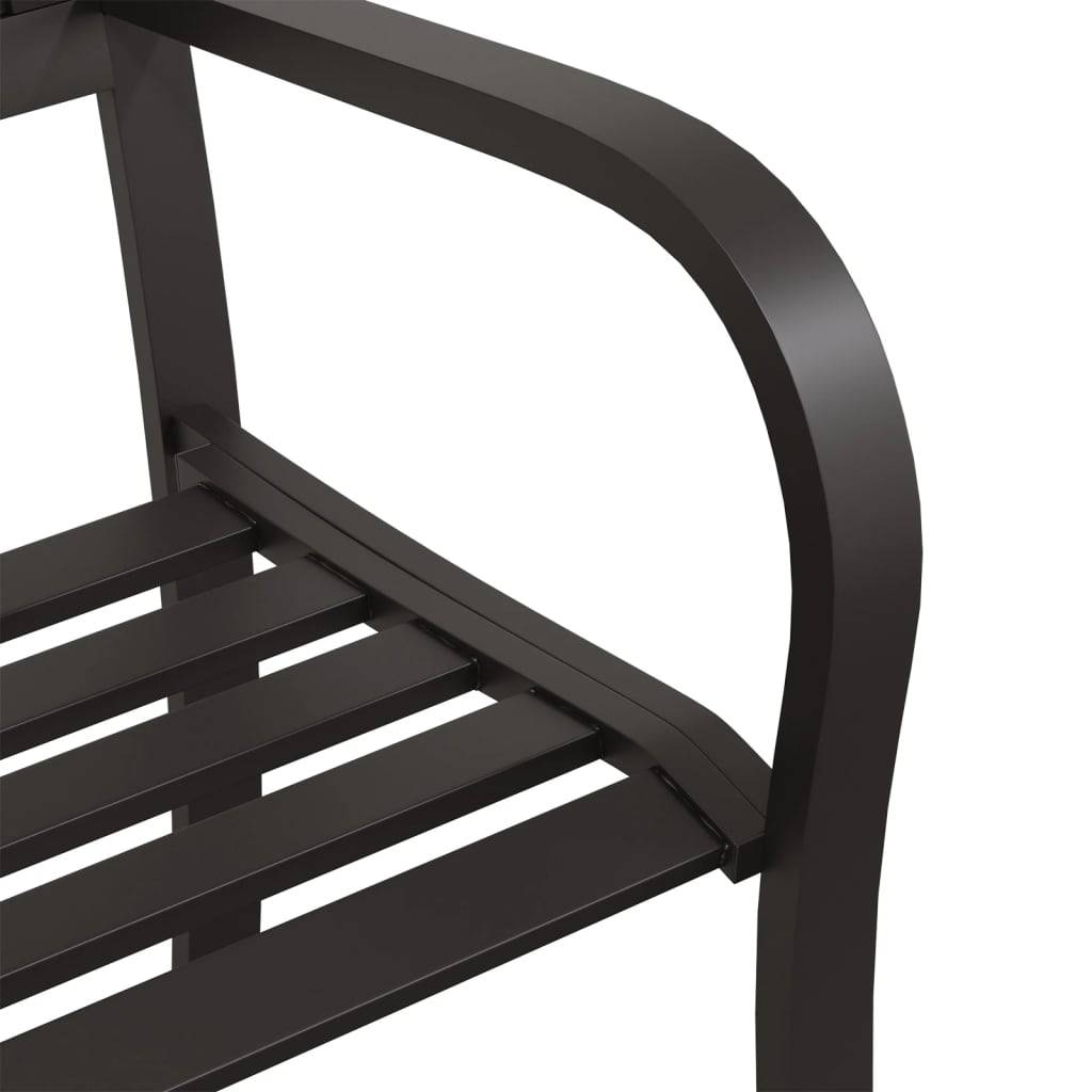 ComfortXL - Banc de Jardin Moderne Acier et Plastique Dossier Latté pour Terrasse Noir 125cm – ComfortXL Outdoor Living - Image 6