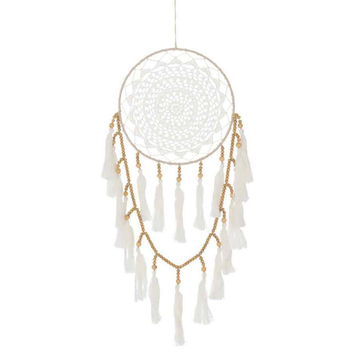 Attrape-Rêves Déco "Textiles" 78cm Blanc