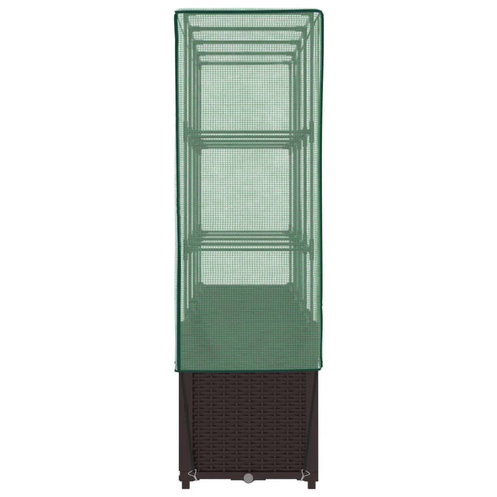 ComfortXL - Grand carré potager surélevé serre aspect rotin pour jardin terrasse Brun 160cm – ComfortXL Outdoor Living - Image 5
