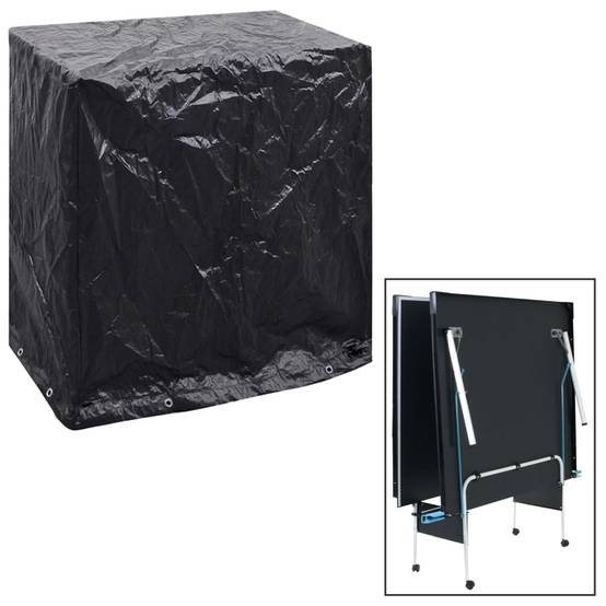 Housse de Protection Table de Ping-Pong PE Imperméable pour Extérieur Noir 160x55x182 cm – ComfortXL Outdoor Living - Image 1