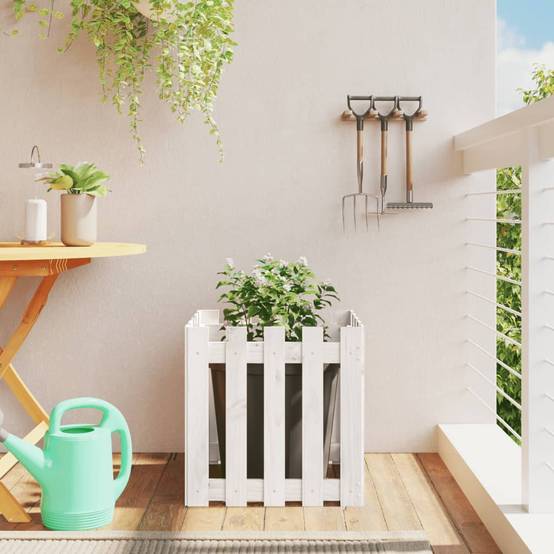 Prolenta Premium - Jardinière bois blanc 50 x 50 x 50 cm - Prolenta premium p326.1 - Image 2