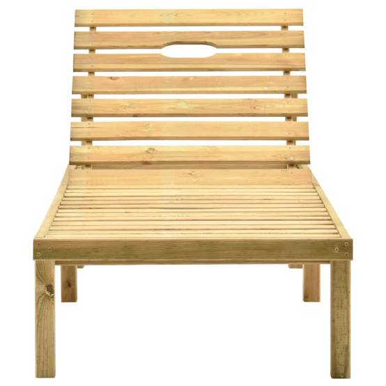Helloshop26 - Transat chaise longue bain de soleil lit de jardin terrasse meuble d'extérieur 200 cm avec table et coussin pin imprégné - Imagen 4