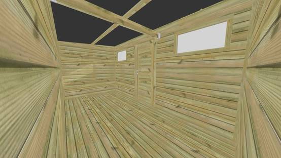ABRI DE JARDIN bois autoclave 27mm - 4,34x2,14m / 9m2 - Bac acier - Plancher bois - Image 5