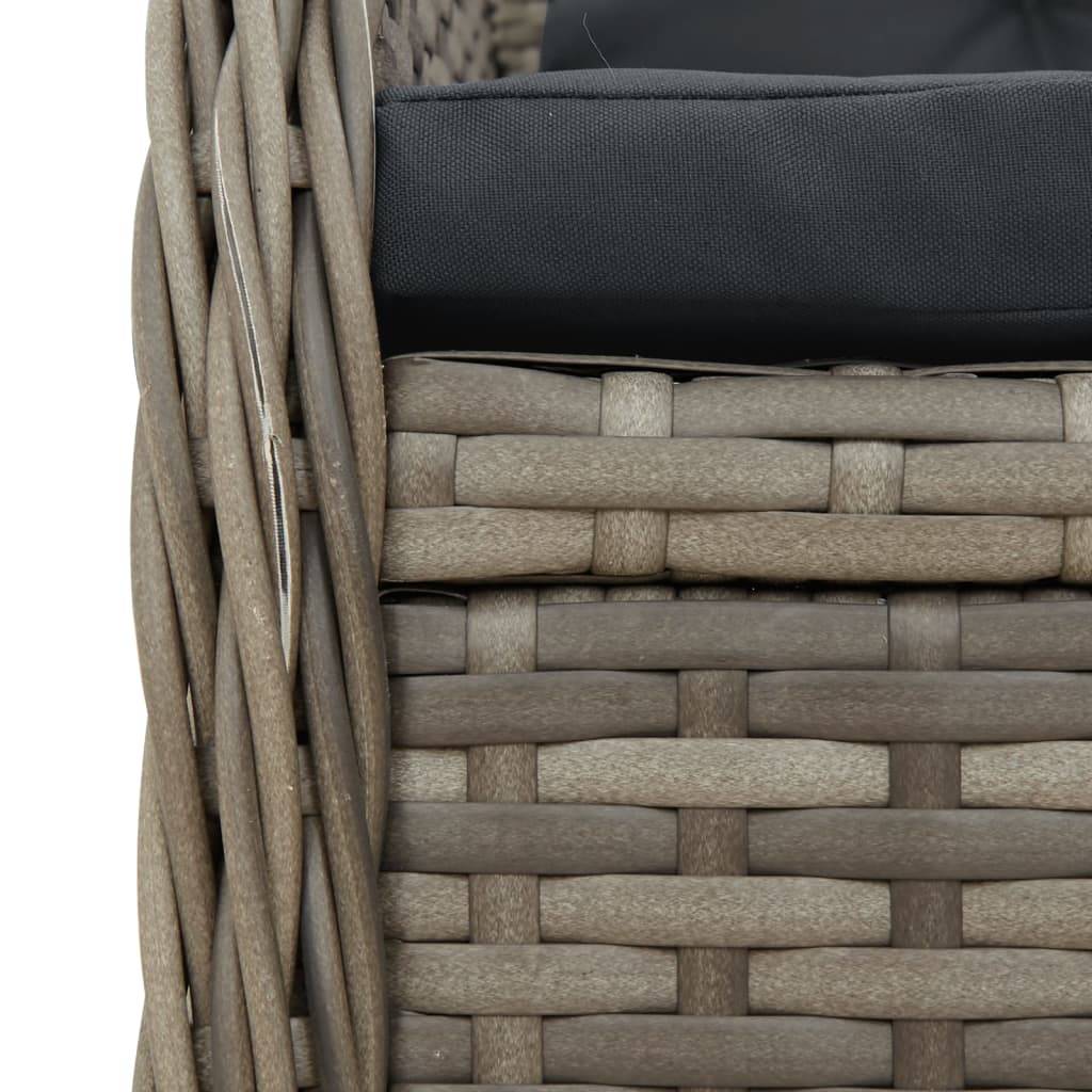 Chaises inclinables de jardin résine tressée grises 55 x 60 x 93 cm - PANGIVO - Image 9