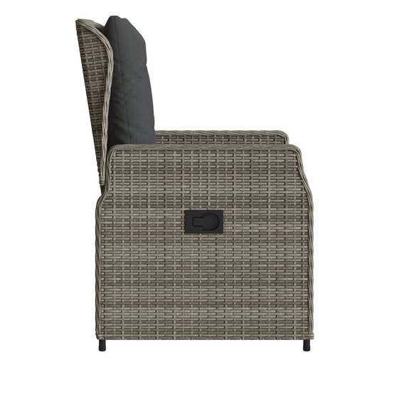 Chaises inclinables de jardin résine tressée grises 55 x 60 x 93 cm - PANGIVO - Image 6