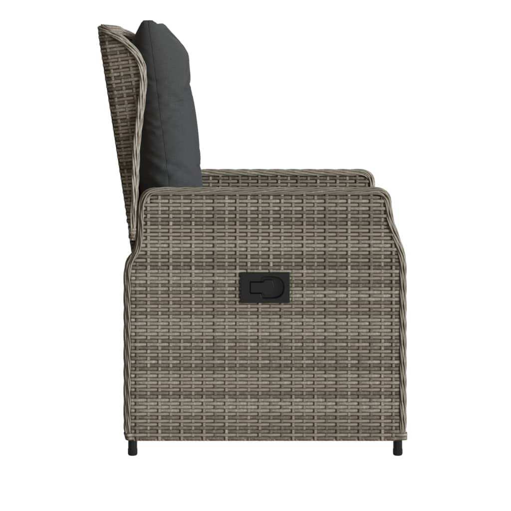 Chaises inclinables de jardin résine tressée grises 55 x 60 x 93 cm - PANGIVO - Image 6