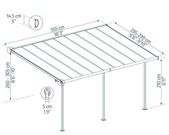 Canopia - Canopia Pergola Sierra 3X5,6 Grise - Image 7