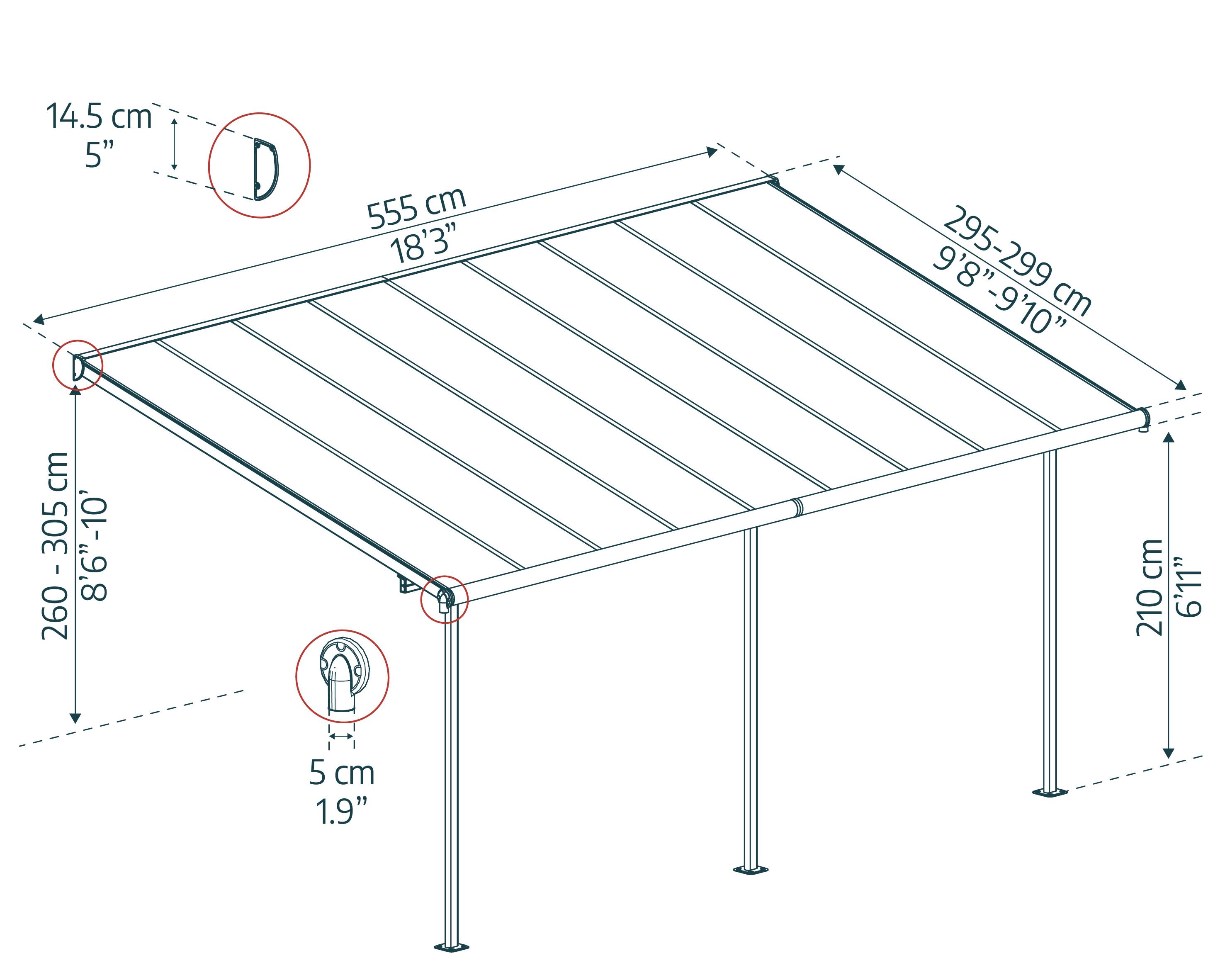 Canopia - Canopia Pergola Sierra 3X5,6 Grise - Image 7