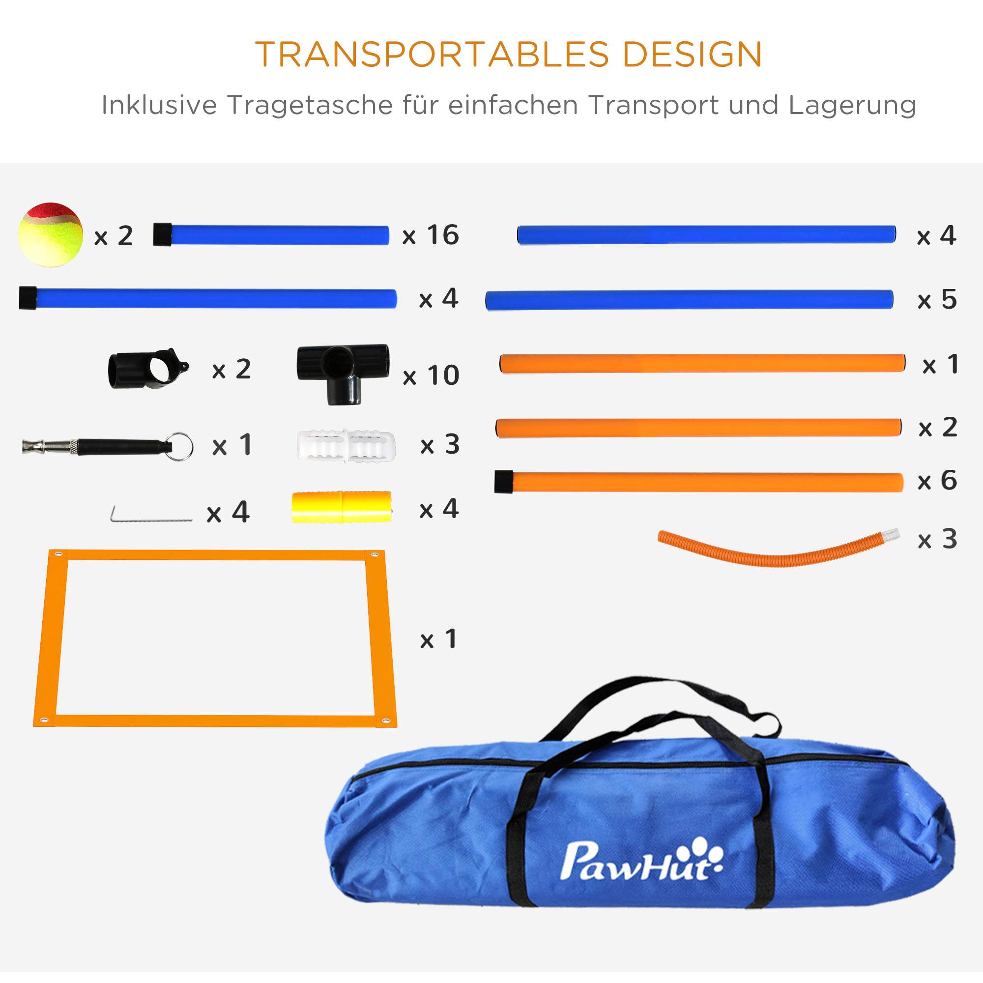 Kit d'agilité pour chien plastique bleu et rouge 352 x 66 x 69 cm - PANGIVO - Image 9