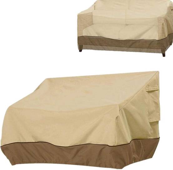 IntiMeg - Housse de Protection pour Banc, Housse Banc Jardin Tissu Oxford Imperméable, Housse de Banc Exterieur Anti UV et Vent—Marron 210D: 224×83×84cm IntiMeg - Image 1