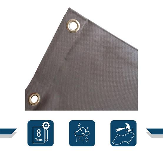 Bâche pour Carport 4x4 m LP640CP Taupe - Garantie 8 ans - Toile PVC étanche pour abri de voiture TECPLAST - Imagen 3