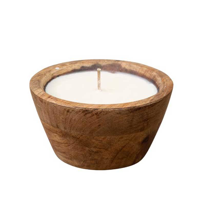 Bougie de soja avec pot en manguier 10x5cm - Image 3