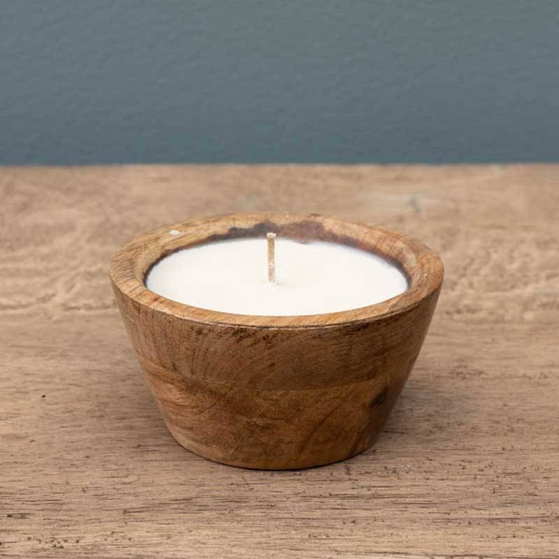 Bougie de soja avec pot en manguier 10x5cm - Image 2