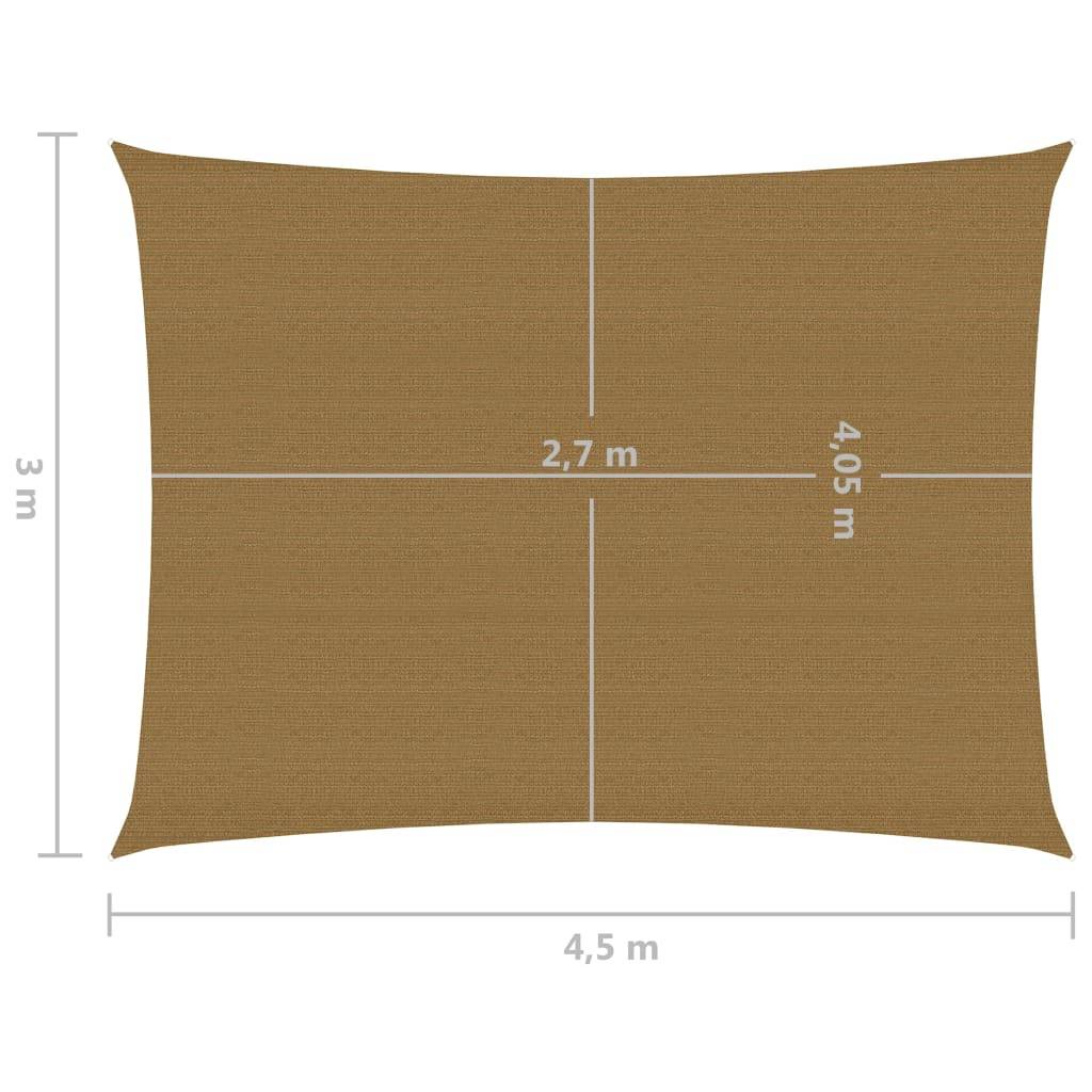 Helloshop26 - Voile d'ombrage 160 g/m² taupe 3 x 4,5 m PEHD - Imagen 5