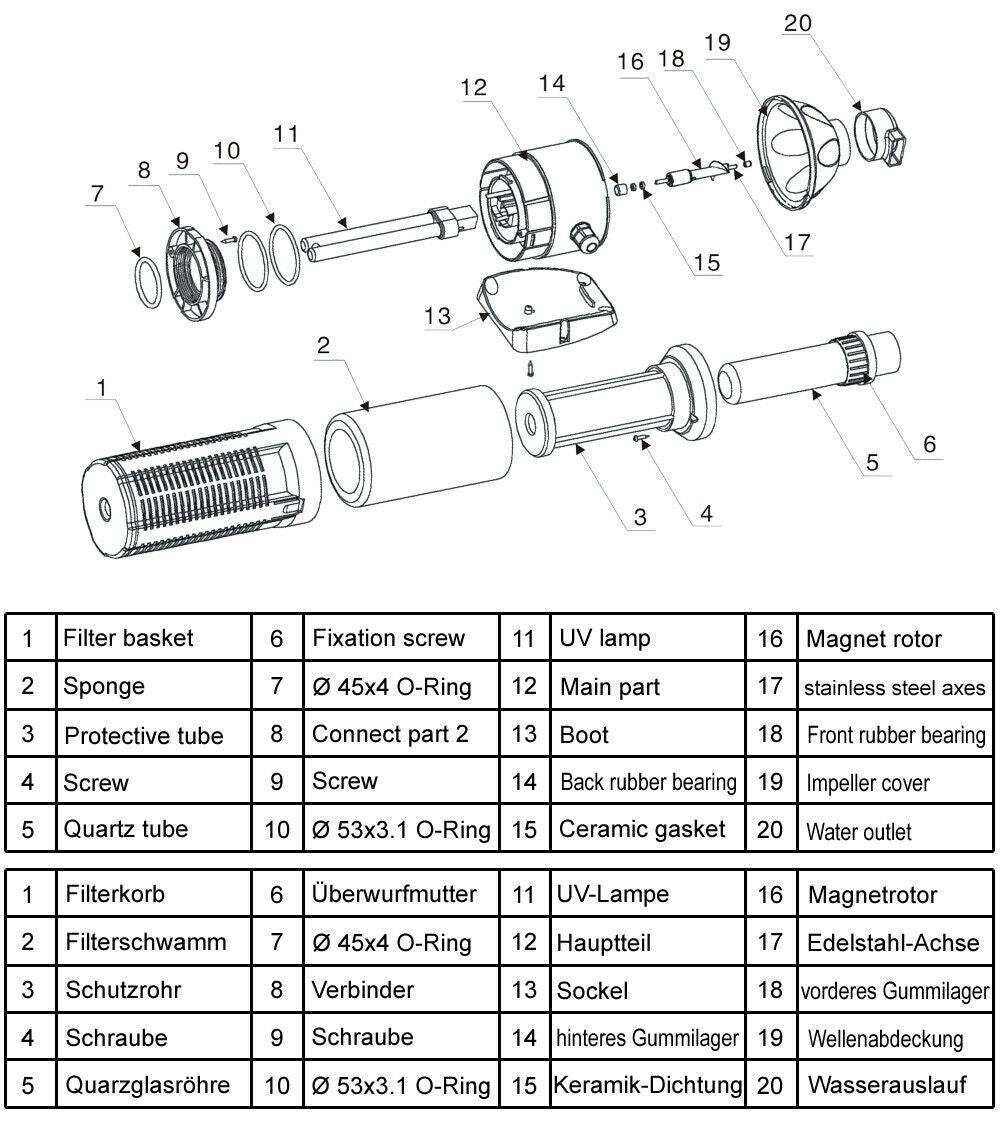Helloshop26 - Pompe d'aquarium ou étang 2000 litres par heure 18 watts UVC avec 9 watts clarificateur - Imagen 4