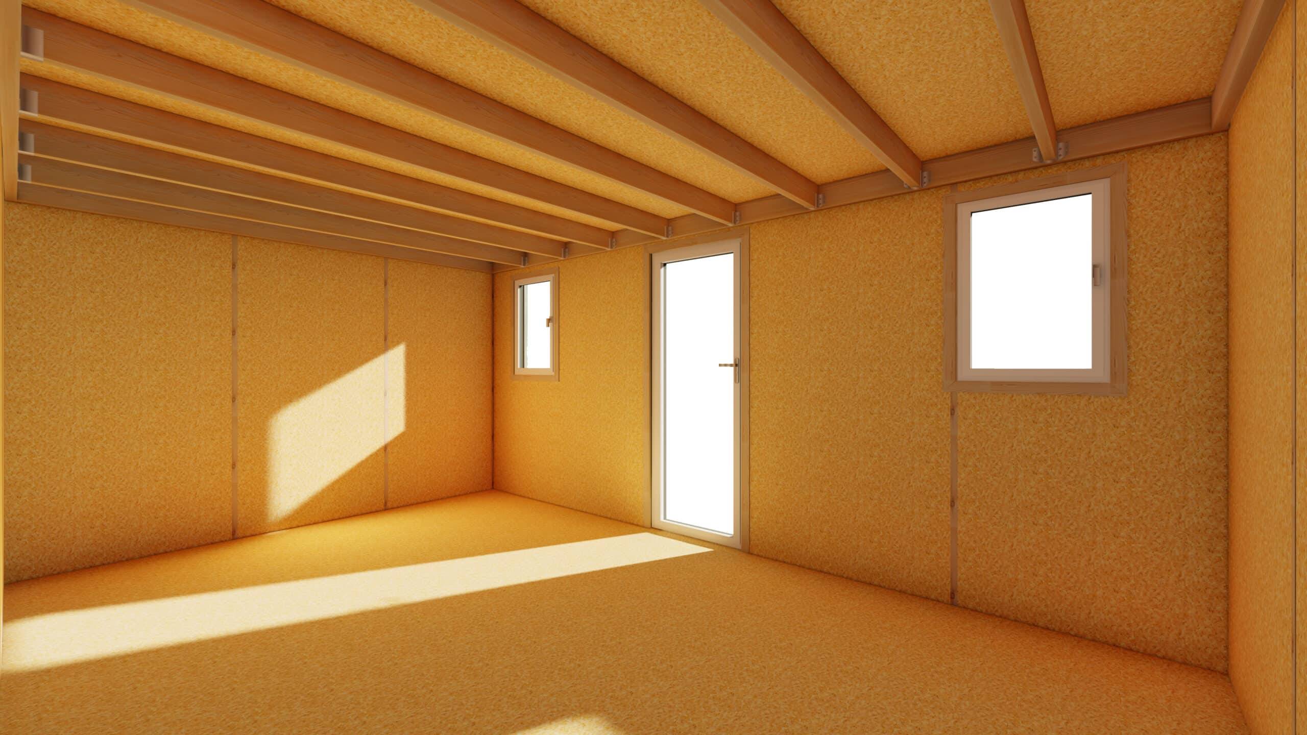 Sans Marque - STUDIO DE JARDIN / 19,5 m2 - 5,55 x 3,52m / Plancher isolé / Bardage Gris / Intérieur OSB / Livraison Gratuite / Studio Français - Image 4